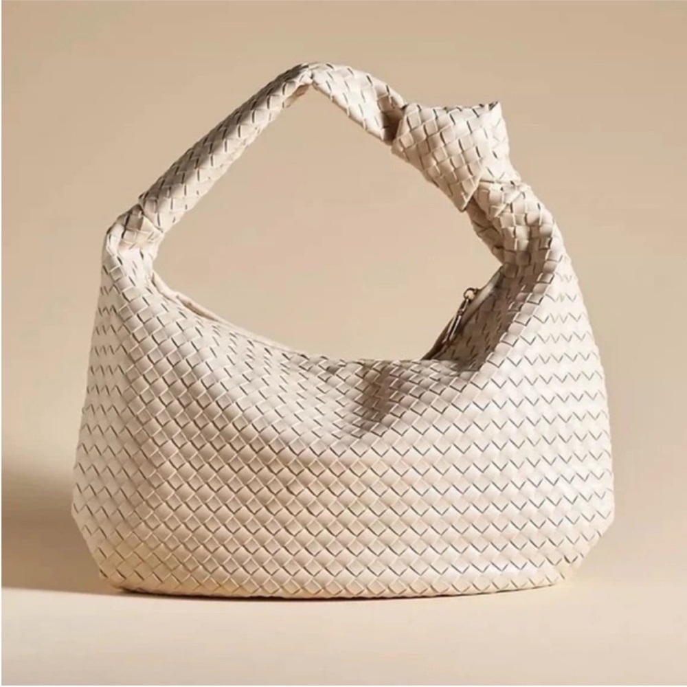 Anthropologie The Brigitte Cream Woven Bag Purse